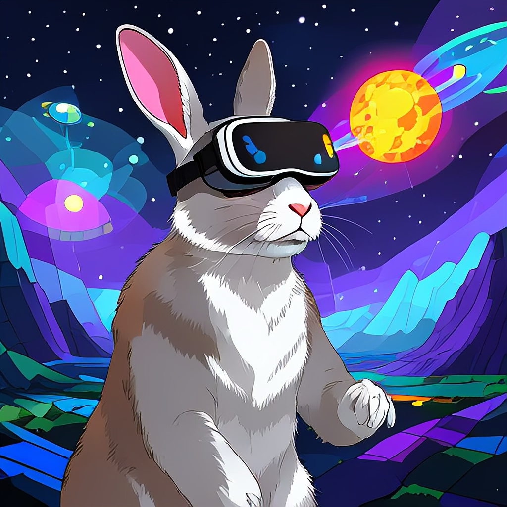 Rabbit in VR illustration